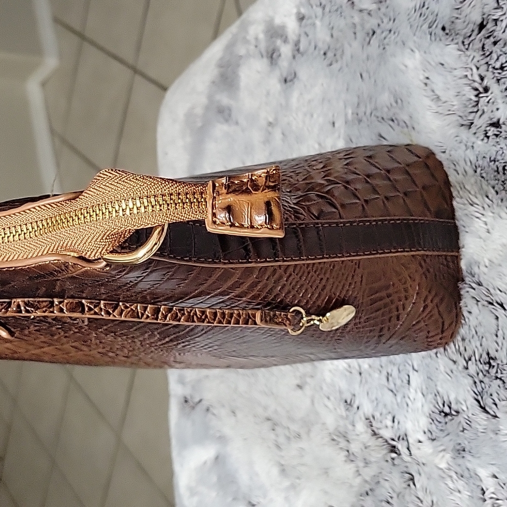 Source Unknown Brown Croc-Embossed Leather Shoulder Bag - Picture 2 of 9